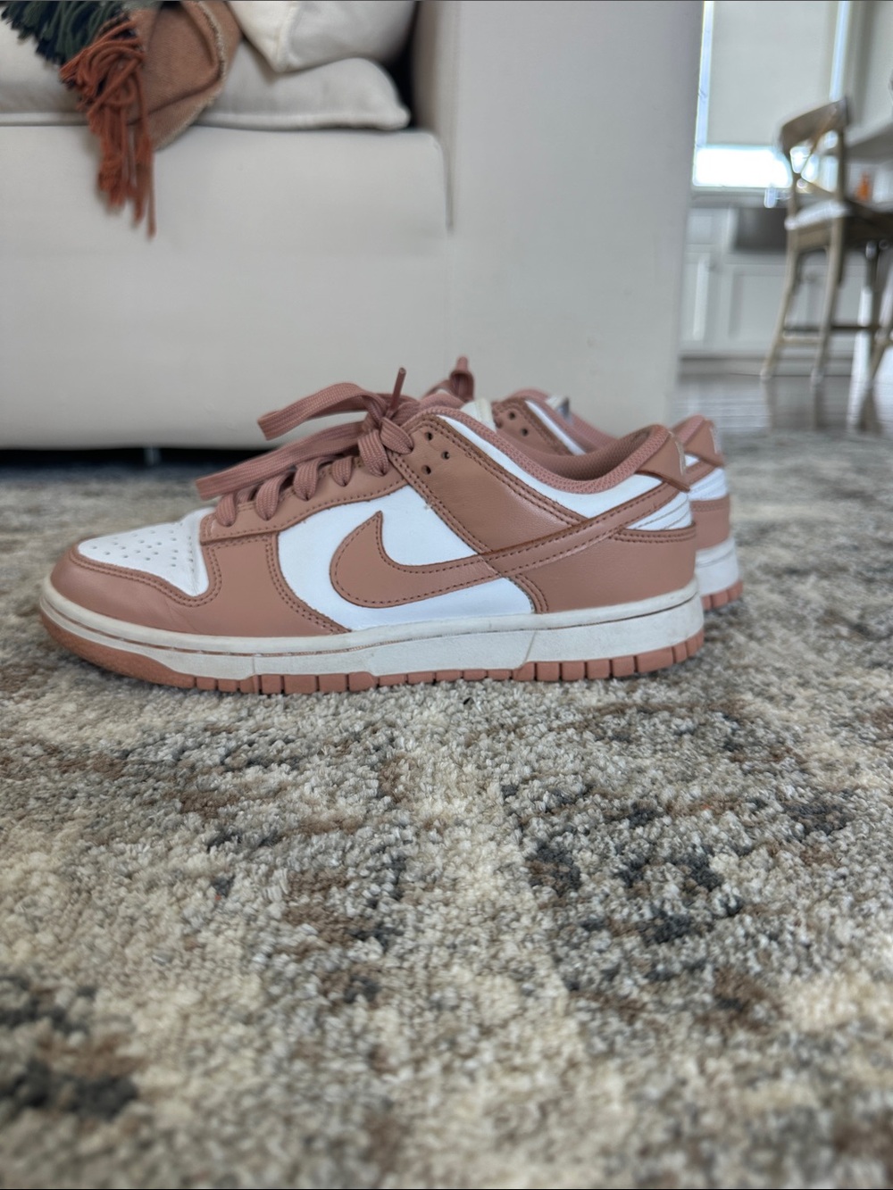 Nike Low-Top Sneakers in Rose Tan and White